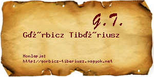 Görbicz Tibériusz névjegykártya